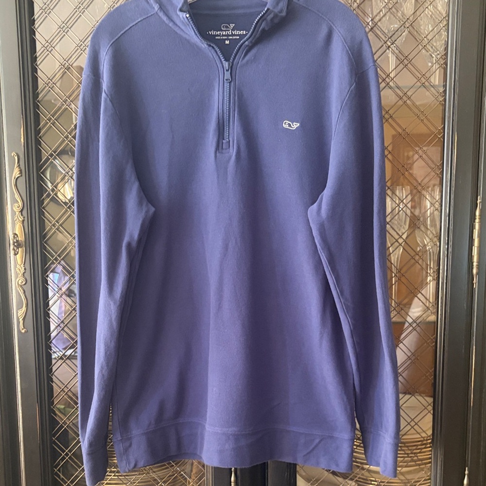 Vineyard Vines Men's Navy-Blue Quarter Zip Pullover